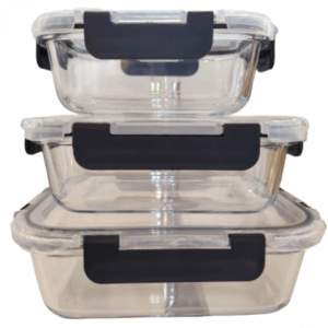 H CONTENEDOR VIDRIO SET 6 PZAS RECTANGULAR TP915-116 (370+640+1040ml)