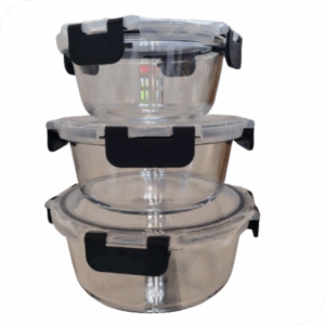 H CONTENEDOR VIDRIO SET 6 PZAS REDONDA TP915-115 (400+620+950ml)